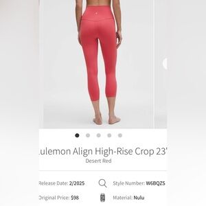 Lululemon Align HR Crop 23"